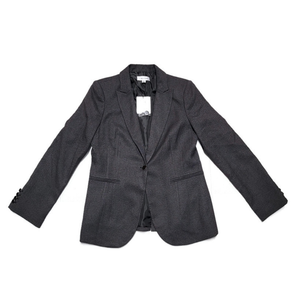 Calvin Klein Women's Gray One Button Front Blazer in size 10.
